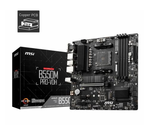 Emolevy MSI AMD B550 SAM4 MicroATX Muisti DDR4 Muistipaikat 4 2xPCI-Express 3.0 1x 1xPCI...