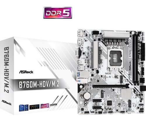 Emolevy ASROCK Intel B760 Express LGA1700 Micro-ATX Muisti DDR5 Muistipaikat 2 2xPCI-Express 3...