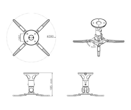 PROJEKTORI ACC KATTOKIINNIKE/18.5CM BEAMER-C50 NEOMOUNTS