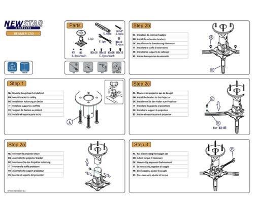 PROJEKTORI ACC KATTOKIINNIKE/18.5CM BEAMER-C50 NEOMOUNTS
