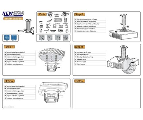 PROJEKTORIN KATTOKIINNIKE/BEAMER-C80WHITE NEOMOUNTS