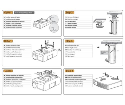 PROJEKTORIN KATTOKIINNIKE/BEAMER-C80WHITE NEOMOUNTS