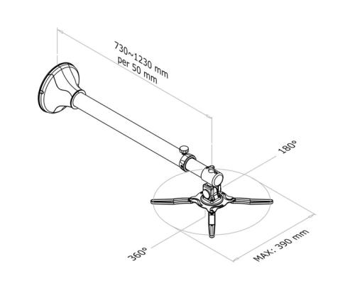 PROJEKTORIN ACC SEINÄKIINNIKE/BEAMER-W100SILVER NEOMOUNTS