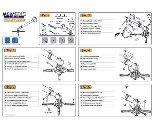 PROJEKTORIN ACC SEINÄKIINNIKE/BEAMER-W100SILVER NEOMOUNTS