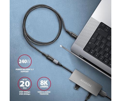 KAAPELI USB-C JATKE 0.5M/MUSTA BUCM32-CF05AB AXAGON