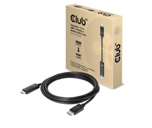 KAAPELI DP JA HDMI 3M/M/M CAC-1087 CLUB3D