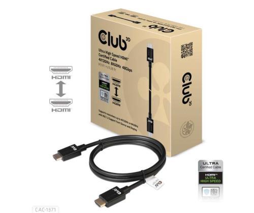 KAAPELI HDMI HDMI 1M/M/M CAC-1371 CLUB3D