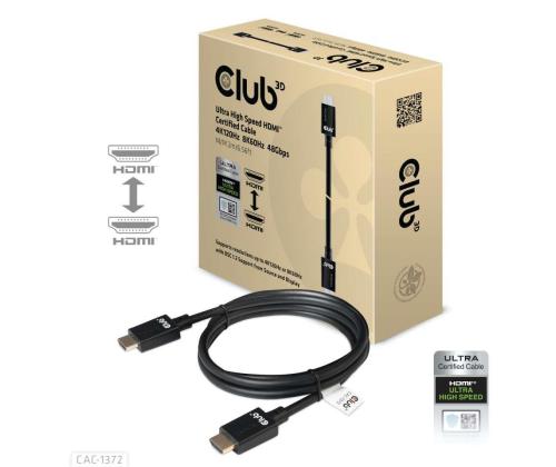 KAAPELI HDMI HDMI 2M/M/M/M CAC-1372 CLUB3D