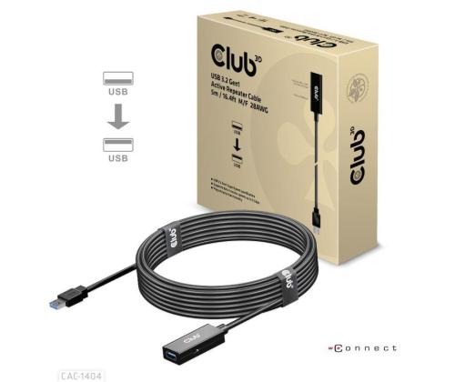 KAAPELI USB3.2 - USB3.2 5M/M/F CAC-1404 CLUB3D