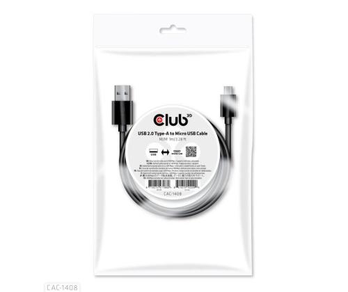 KAAPELI USB MICRO USB 1M/M/M CAC-1408 CLUB3D