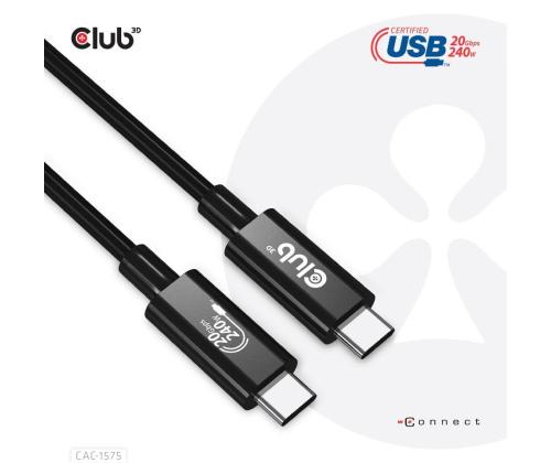 KAAPELI USB-C USB-C 2M/M/M CAC-1575 CLUB3D