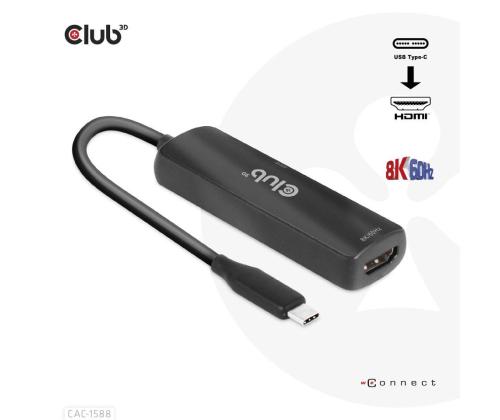 I/O-SOVITIN USB-C:STÄ HDMI/M/F:ÄÄN CAC-1588 CLUB3D