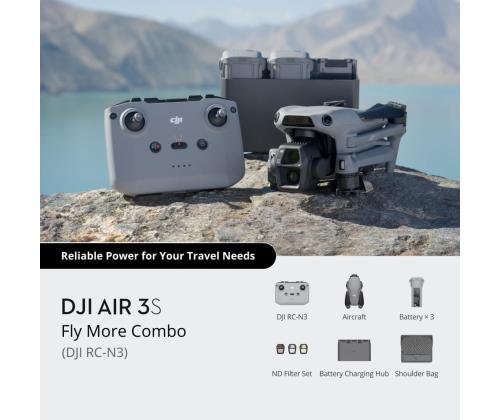Lennokki DJI Air 3S Fly More Combo (DJI RC-N3) Kuluttaja CP.MA.00000815.03
