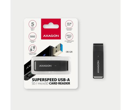 KORTINLUKIJA USB3.2/SD/MICROSD CRE-S2N AXAGON