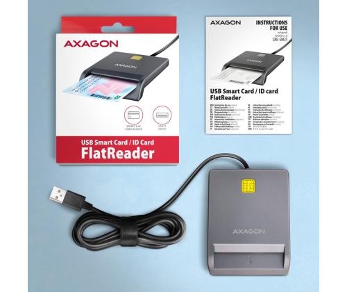 KORTINLUKIJA LITTEÄ SMARTCARD/ID/USB2.0 1.3M CRE-SM3T AXAGON