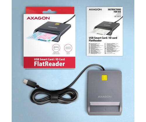 KORTINLUKIJA LITTEÄ SMARTCARD/ID/USB-C 1.3M CRE-SM3TC AXAGON