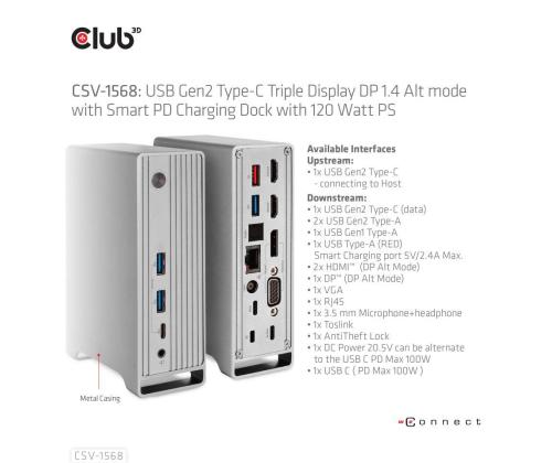 NB ACC TELAKOINTIASEMA/USB-C 120W CSV-1568 CLUB3D
