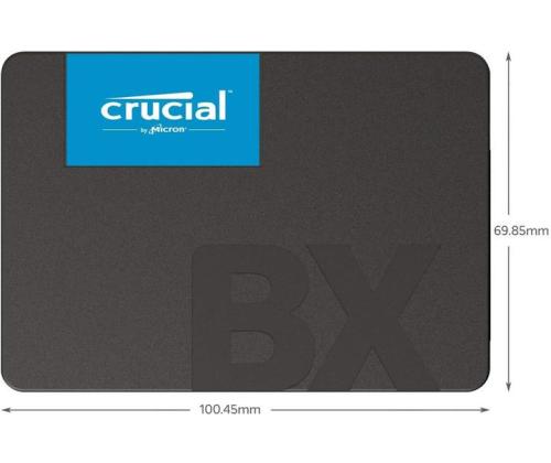 SSD CRUCIAL BX500 2TB SATA 3.0 Kirjoitusnopeus 500 Mt/s Lukunopeus 540 Mt/s 2,5" TBW 720...
