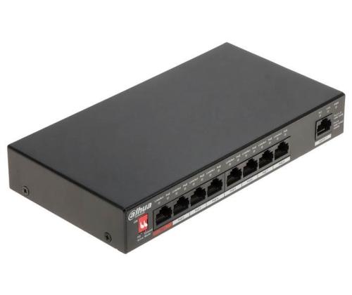 Kytkin DAHUA Tyyppi L2 Työpöytä/jalusta teline 1x10Base-T / 100Base-TX / 1000Base-T PoE-portit 8 96...