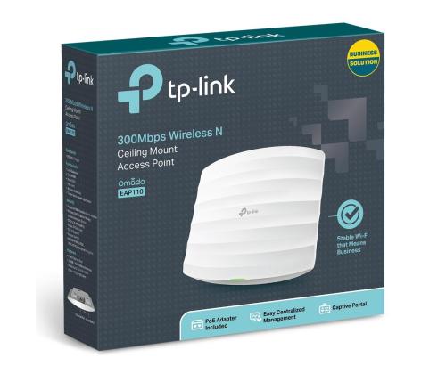 Yhteyspiste TP-LINK Omada 300 Mbps IEEE 802.11b IEEE 802.11g IEEE 802.11n 1xRJ45 Yhteyspisteiden määrä;