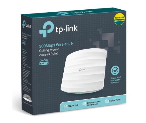 Yhteyspiste TP-LINK Omada 300 Mbps IEEE 802.3af IEEE 802.11b IEEE 802.11g IEEE 802.11n 1xRJ45...