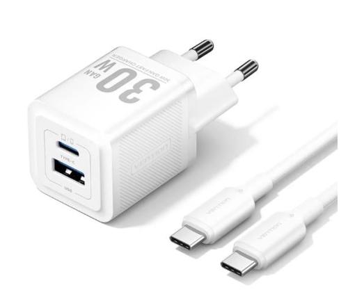 MOBIILI LATURI SEINÄ 30W USB/2P VALKOINEN FEQW0-EU VENTION