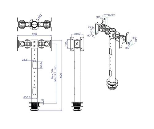 TV SETTI ACC PÖYTÄKIINNIKE MUSTA/FPMA-D050DBLACK NEOMOUNTS
