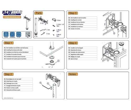 TV SETTI ACC PÖYTÄKIINNIKE MUSTA/FPMA-D050DBLACK NEOMOUNTS