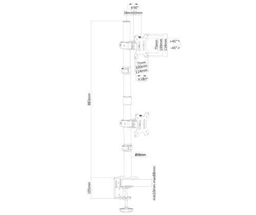 NÄYTTÖ ACC PÖYTÄKIINNIKE 10-32"/FPMA-D550DVMUSTA NEOMOUNTS