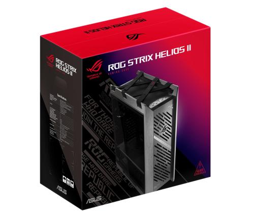 Kotelo ASUS ROG Strix Helios II MidiTower Case tuotteen ominaisuudet Läpinäkyvä paneeli Väri Musta...