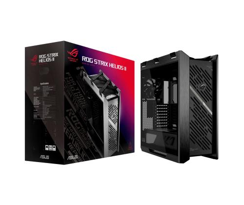 Kotelo ASUS ROG Strix Helios II MidiTower Case tuotteen ominaisuudet Läpinäkyvä paneeli Väri Musta...