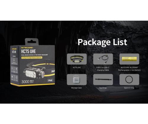 OTSALAMPPU H-SARJA 3000 LUMENIA/HC75 UHE NITECORE