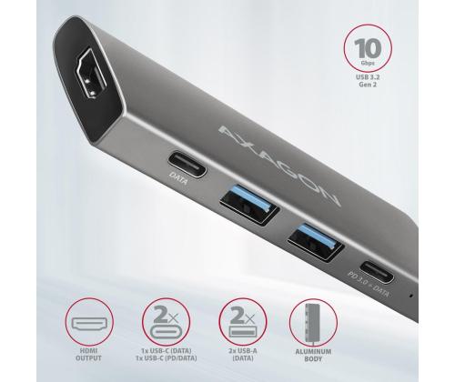 I/O HUB USB-C 5IN1/0.13M HMC-5G21 AXAGON