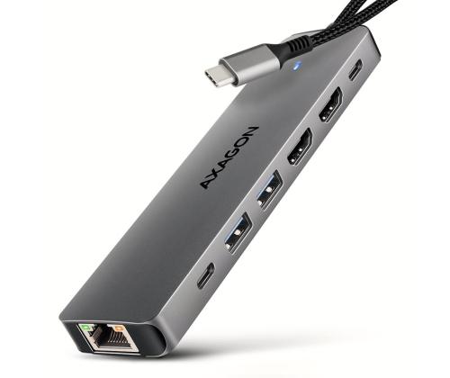I/O HUB USB-C 7IN1 DUAL 4K/0.15M HMC-7HX2 AXAGON