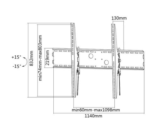 TV ACC SEINÄKIINNIKE MUSTA/60-100" LFD-W2000 NEOKINNITTIMET
