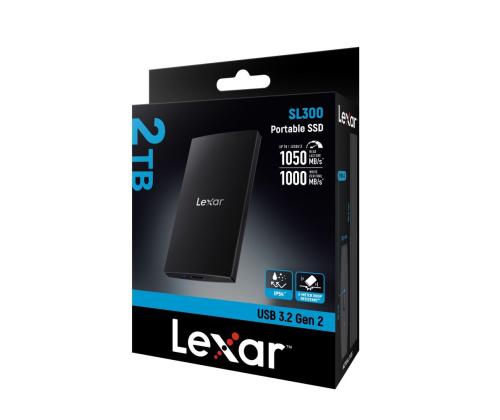 Ulkoinen SSD LEXAR SL300 2TB USB-C Kirjoitusnopeus 1000 Mt/s Lukunopeus 1050 Mt/s...