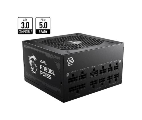 Virtalähde MSI 750 Watts Efficiency 80 PLUS GOLD PFC Active MAGA750GLPCIE5