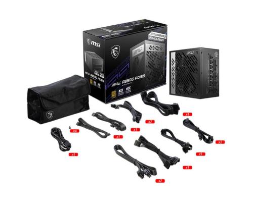 Virtalähde MSI 850 Watts Efficiency 80 PLUS GOLD PFC Active MPGA850GPCIE5