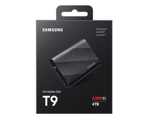 Ulkoinen SSD SAMSUNG T9 4TB USB 3.2 Kirjoitusnopeus 2000 Mt/s Lukunopeus 2000 Mt/s MU...