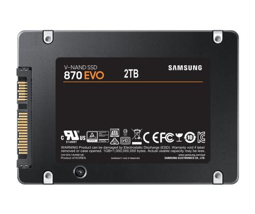 SSD Samsung 870 EVO 2TB SATA SATA 3.0 MLC kirjoitusnopeus 530 Mt/s Lukunopeus 560 Mt/s