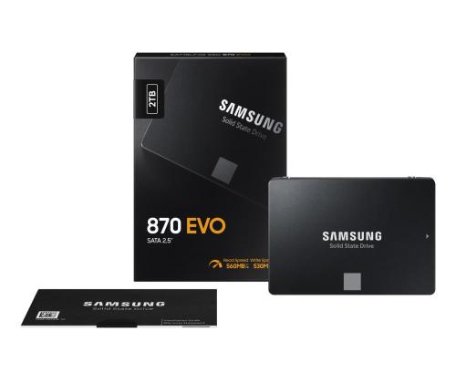 SSD Samsung 870 EVO 2TB SATA SATA 3.0 MLC kirjoitusnopeus 530 Mt/s Lukunopeus 560 Mt/s