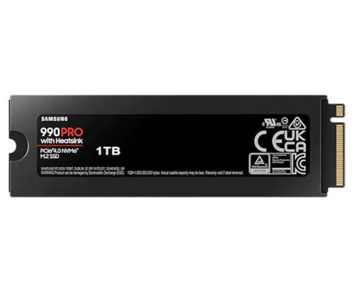 SSD SAMSUNG 990 PRO jäähdytyslevyllä 1 Tt M.2 PCIE NVMe MLC Kirjoitusnopeus 6900 Mt/s Lukunopeus...