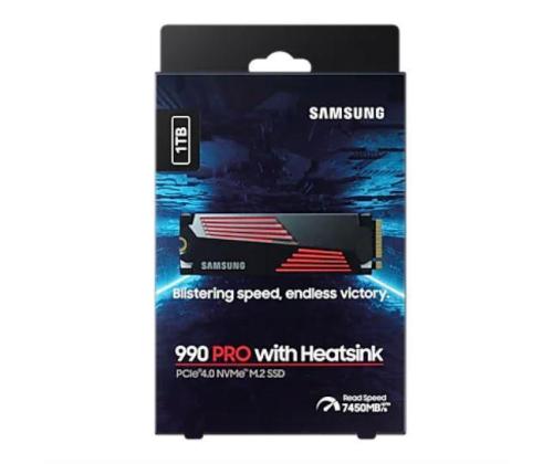 SSD SAMSUNG 990 PRO jäähdytyslevyllä 1 Tt M.2 PCIE NVMe MLC Kirjoitusnopeus 6900 Mt/s Lukunopeus...