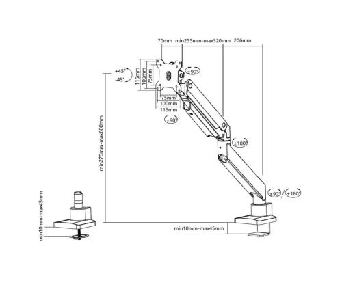 NÄYTTÖ ACC PÖYTÄKIINNIKE 10-49"/NM-D775SILVERPLUS NEOMOUNTS