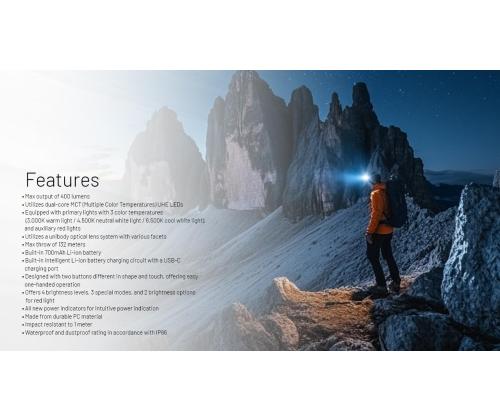 AJOVALAISIN NU-SARJA 400 LUMENIA/NU25 MCT UL NITECORE