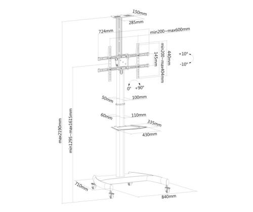 Teler ACC -LATTIAJALINEEN tulee olla 37-70" PLASMA-M1900E NEOPOUNTS