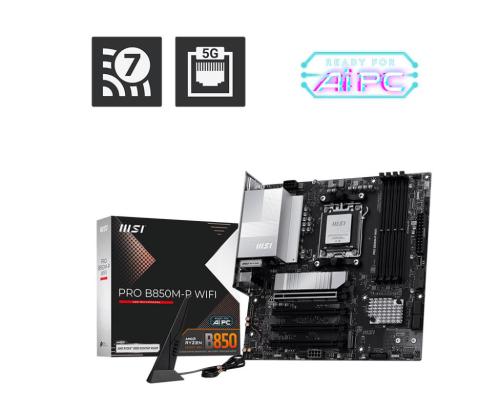 Emolevy MSI AMD B850 SAM5 Micro-ATX Muisti DDR5 Muistipaikat 4 PROB850M-PWIFI