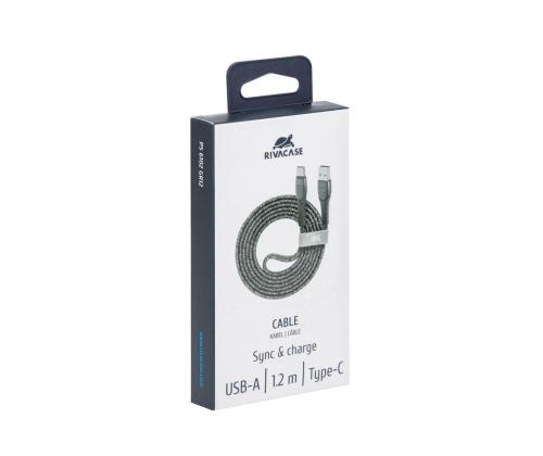 KAAPELI USB-C -USB2.0 1,2M / GREY PS6102 GR12 RIVACASE