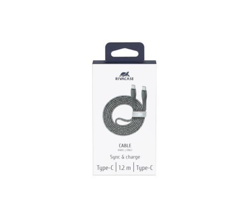 KAAPELI USB-C USB-C 1.2M/HARMAA PS6105 GR12 RIVACASE