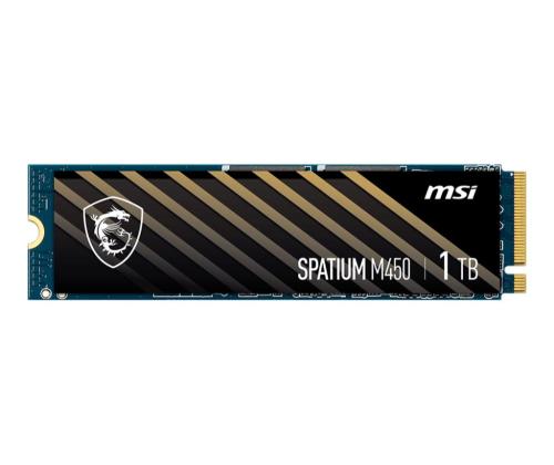 SSD MSI SPATIUM M450 1TB M.2 PCIe Gen4 NVMe 3D NAND Kirjoitusnopeus 3000 Mt/s Lukunopeus 3600...